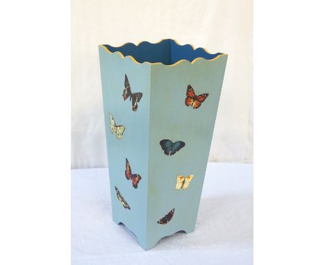 HAND PAINTED AND BUTTERFLY DECORATED WOODEN UMBRELLA STAND BY DAISY BELLE DESIGNS50cm highNote: Daisy Belle Designs is owned 