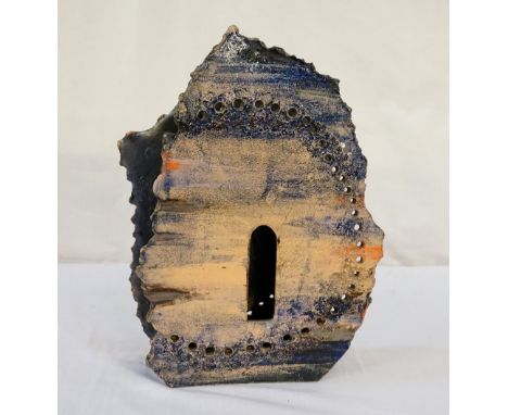ABSTRACT SEASCAPE CAVE CERAMIC SCULPTUREinspired by the sunsets over the West of Scotland coastline, with pierced circular de