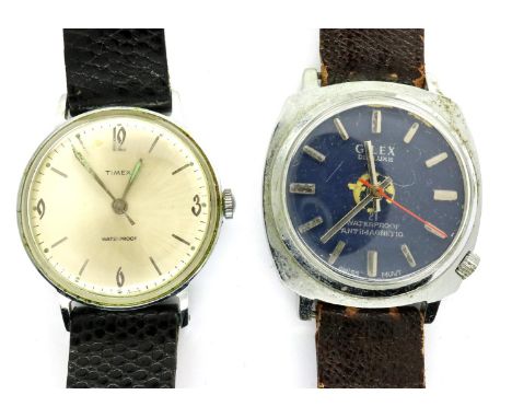 Gilex: gents wristwatch, working at lotting and a Timex example (not working). P&amp;P Group 1 (£14+VAT for the first lot and