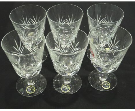 Six Thomas Webb wine glasses. P&amp;P Group 3 (£25+VAT for the first lot and £5+VAT for subsequent lots) 