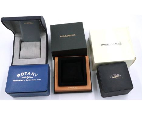 Wristwatch boxes, Baume &amp; Mercier, Longines and Rotary (4). P&amp;P Group 1 (£14+VAT for the first lot and £1+VAT for sub