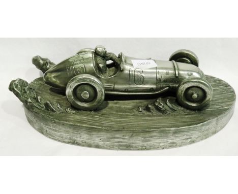 Cast Mercedes Benz racing car L: 40 cm, by www.compulsion.net, with 2002 inscription. P&amp;P Group 3 (£25+VAT for the first 