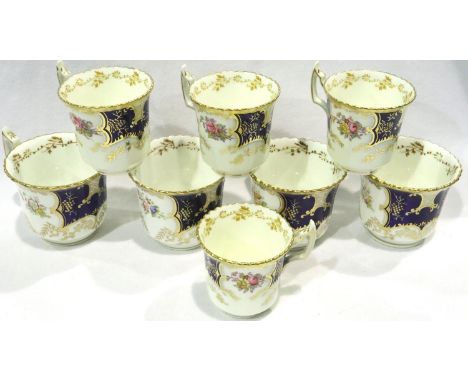 Four Coalport coffee cups and four teacups, no chips or cracks. P&amp;P Group 3 (£25+VAT for the first lot and £5+VAT for sub