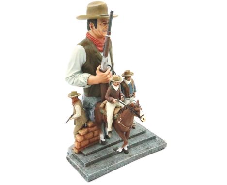 Bradford Exchange limited edition John Wayne, American Legend figural group, 2838/5000, H: 35 cm. P&amp;P Group 3 (£25+VAT fo