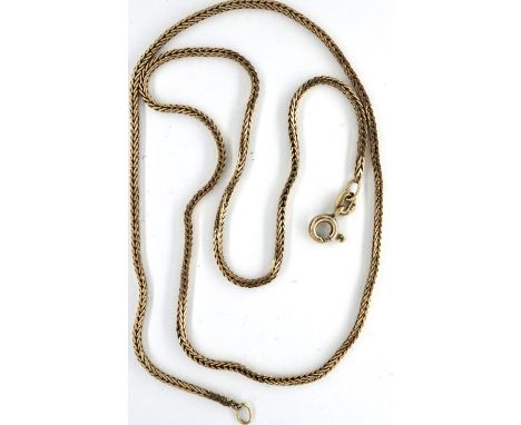 A 9ct gold box link neck chain, L: 41 cm, 3.6g. P&amp;P Group 1 (£14+VAT for the first lot and £1+VAT for subsequent lots) 