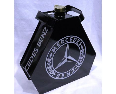 Black Mercedes Benz petrol can, H: 30 cm. P&amp;P Group 3 (£25+VAT for the first lot and £5+VAT for subsequent lots) 