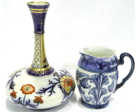 Two Moorcroft Macintyre items, both with restoration to rims, largest H: 18 cm. P&amp;P Group 2 (£18+VAT for the first lot an