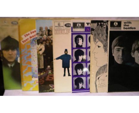 Five Beatles records including With The Beatles 33 1/3 RPM. P&amp;P Group 2 (£18+VAT for the first lot and £3+VAT for subsequ