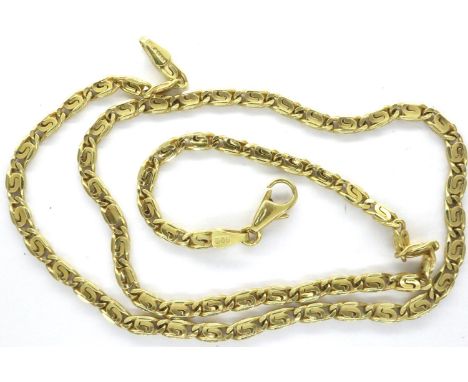 A contemporary 14ct gold heavy gauge neck chain, L: 45 cm, 16.9g. P&amp;P Group 1 (£14+VAT for the first lot and £1+VAT for s
