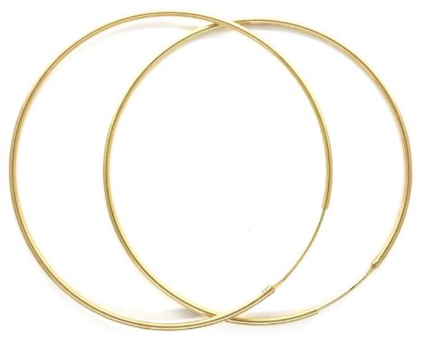 A pair of 9ct gold large hoop earrings, D: 52 mm, combined 4.6g. P&amp;P Group 1 (£14+VAT for the first lot and £1+VAT for su