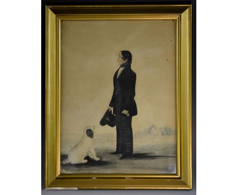 English Naive School (early 19th century)Portrait of Joseph Blair of Wigton, Cumberland, full-length, he stands in the dress 