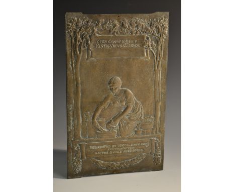 Sir William Hamo Thornycroft RA (1850-1925), a bronze presentation plaque, Open Championship Horticultural Prize, Presented b