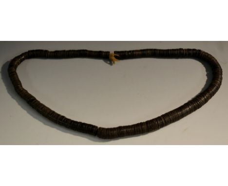 Tribal Art - a necklace, composed of gourd or coconut discs, 42cm long