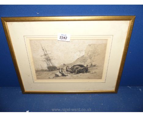 A Print of a lithograph initialed J.D.H. entitled 'Near Broadstairs' published by Charles Tilt, Fleet street.