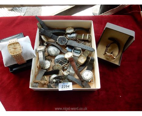 A quantity of watches to include; Timex, Jenco, Curtiss, etc. Most of them A/F.