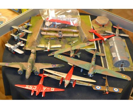 Toys and Juvenalia - a model airfield with model planes including the Lancaster  