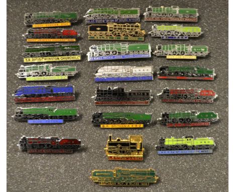 A collection of twenty two railway engine and region badges