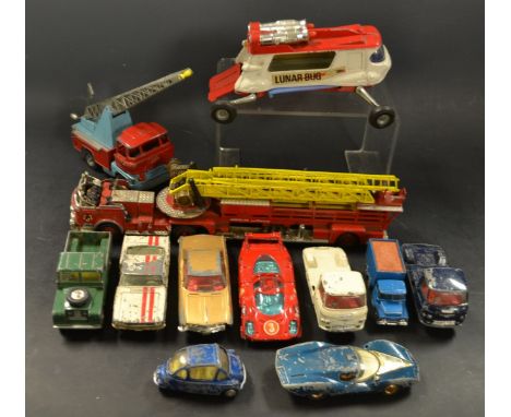 Corgi Toys - Major Aerial Rescue Tractor and truck;  Chipperfields Scammel crane;  Whizzi Wheels Porche 917, Heinkel Enonomy 