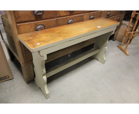 Vintage painted Elm bench 