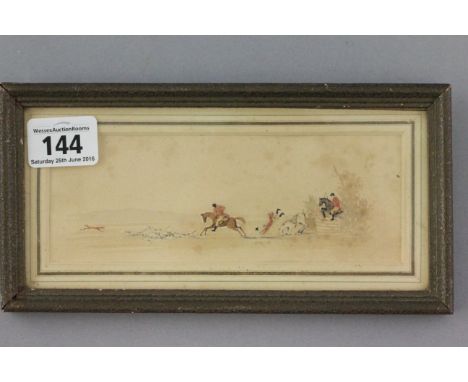 Small Framed and Glazed Hunting Scene Watercolour