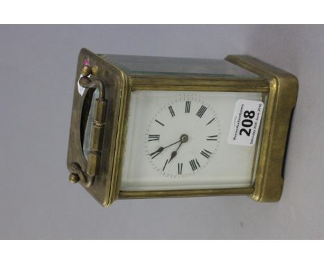 Large Brass Carriage Clock with Stiker