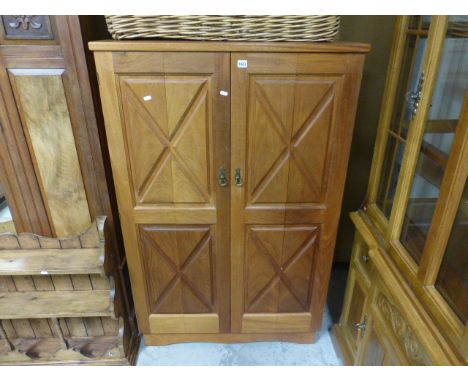 Hardwood Cabinet with Two Folding Panel Doors