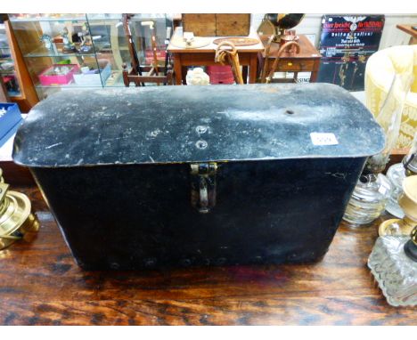 Vintage Metal  Old Train Tool Box