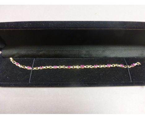 14ct Yellow Gold ruby bracelet