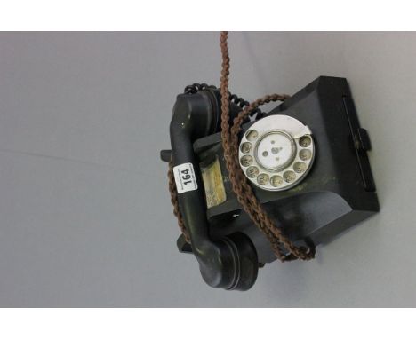 Vintage Black Bakelite Telephone with Drawer