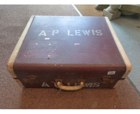 Bentwood Bound Travelling Trunk and a Vintage Crown ' Deep-tones ' Suitcase