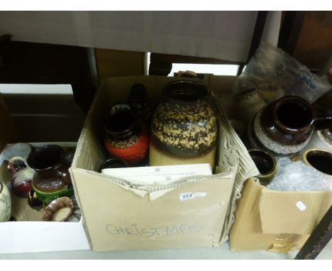 Quantity of West German Pottery Vases and Jugs plus Hunting Scene Ceramic Box and Boxed Hans Christian Andersen Collector's P