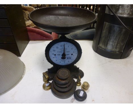 Set of Vintage Salter's Improved Family Scales plus Various Weights