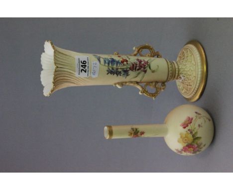 Royal Worcester Blush Ivory Vases, model no. 1556 and 1215