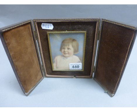 Cased miniature portrait of a young girl  