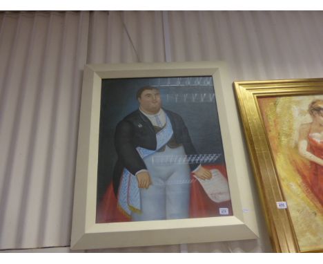 An Oil painting caracature portrait of a French dignitary gentleman