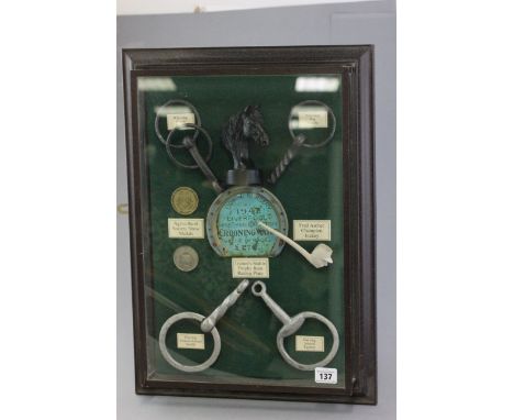 Horse Racing Diorama featuring a replica Fred Archer Pipe, Horse Bits, etc