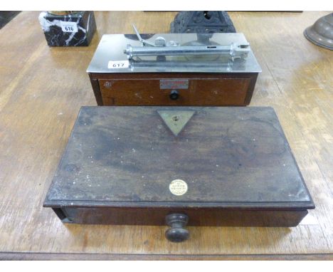 Early 20th century Mahogany Cased Balance Scales and Weights together with another set