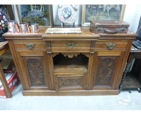 Late 19th century Mahogany Sideboard with carved panel doors