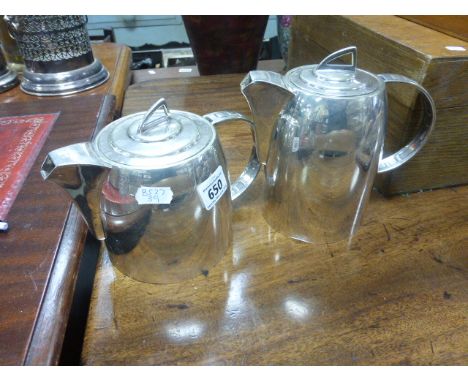 Art Deco teapot with stylised finial and handle and a similar hot water bottle