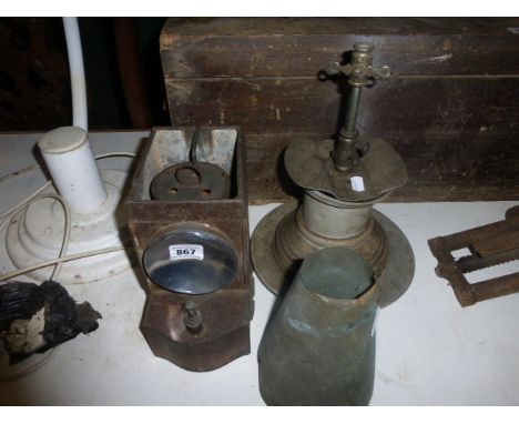 Continental Lamp, Gas Lamp and another Items