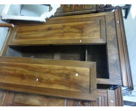 19th century Walnut Wardrobe with Double Panel Doors