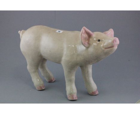 Large Ceramic Shop Display Pig with crackle glaze finish