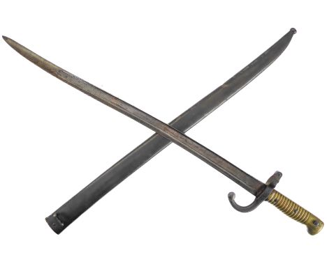 A late 19th century Chassepot Model 1868 bayonet and a British 1913 Pattern Enfield bayonet (2)