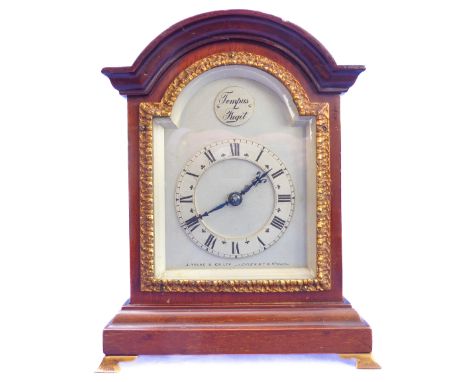 A fine quality early 20th century mahogany-cased gilt-metal-mounted mantle clock; the four-inch broken-arch dial signed 'J. Y
