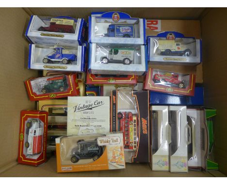 Vintage car and van advertising vehicles, approximately 35, boxed 