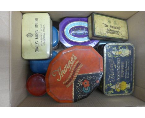 A collection of vintage tins **PLEASE NOTE THIS LOT IS NOT ELIGIBLE FOR POSTING AND PACKING** 