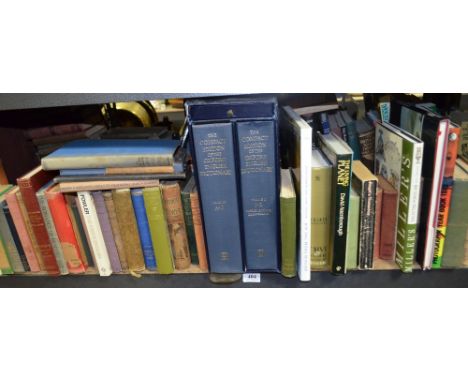 A quantity of various books including The Compact Edition of the Oxford English Dictionary in two volumes and a wide range of