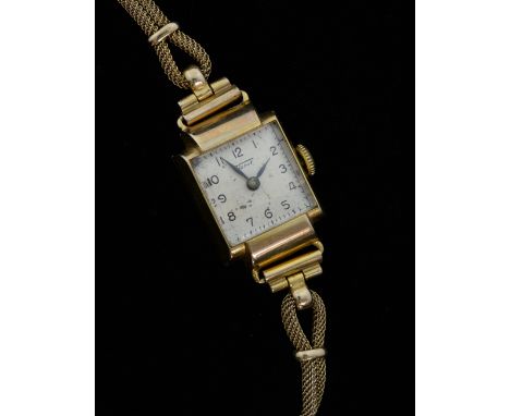 Tissot gold watch on gold mesh bracelet, 9 ct 