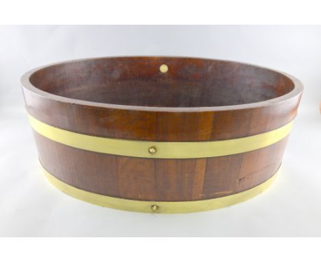 19th Century mahogany and brass bound tub by R A Lister and Co Ltd, Dursley and Co 60cm
