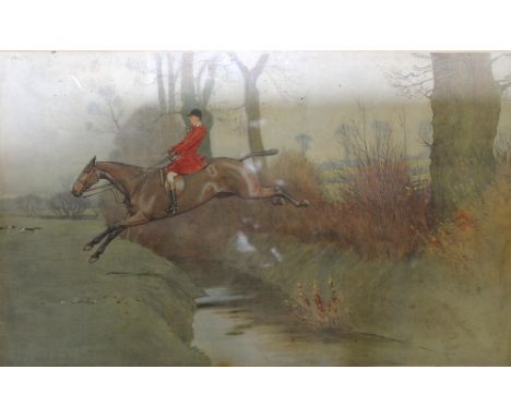 Cecil Aldin print, 'Frank Freeman at Crick', signed and numbered 78/150, 36cm x 60cm,